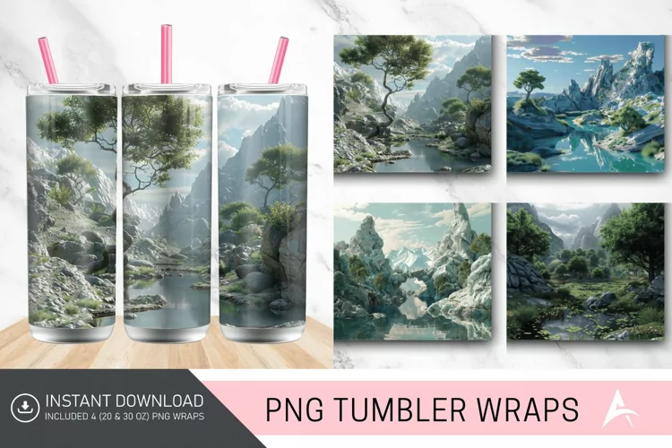 3D Landscape Tumbler wrap