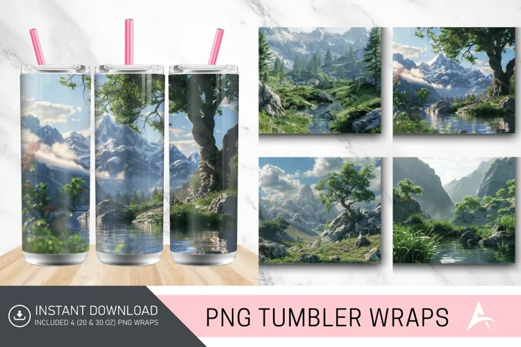 3D Landscape Tumbler Wrap