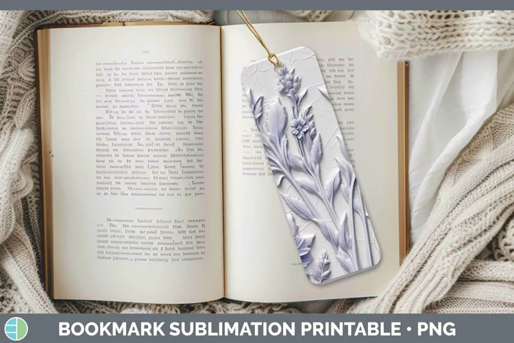 3D Lavender Bookmark Sublimation Printable Designs