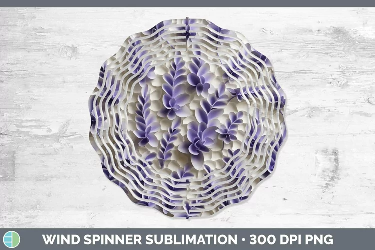 3D Lavender Wind Spinner | Sublimation Spinner Designs