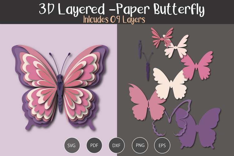 3D Layered Paper Butterfly