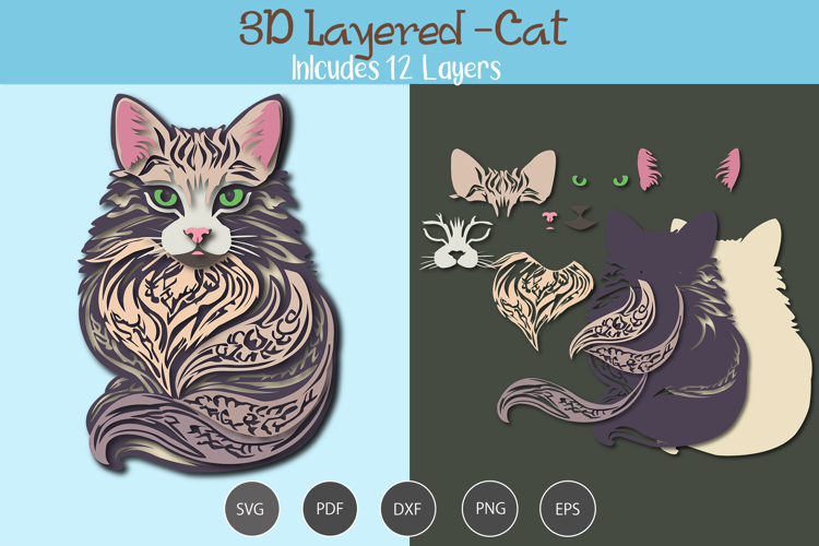 3D Layered Cat