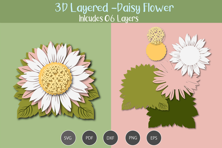 3D Layered Daisy Flower