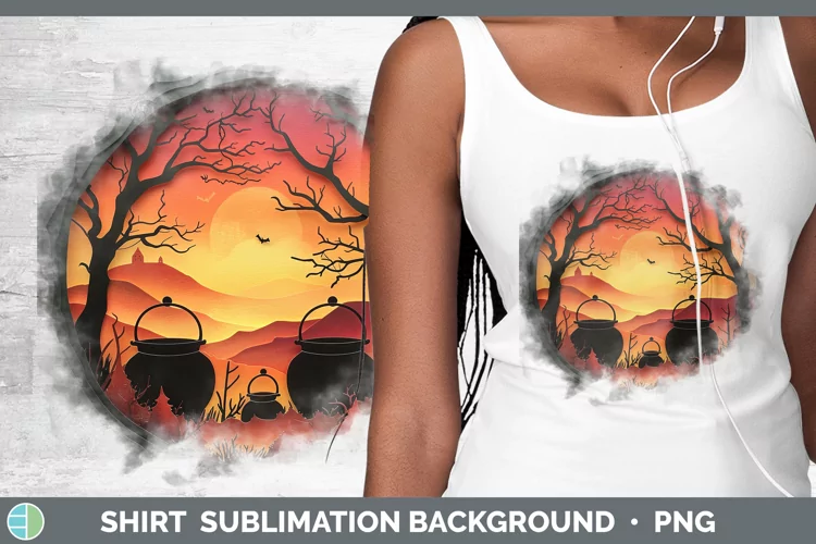 3D Layered Halloween Cauldron Shirt Sublimation Sublimation
