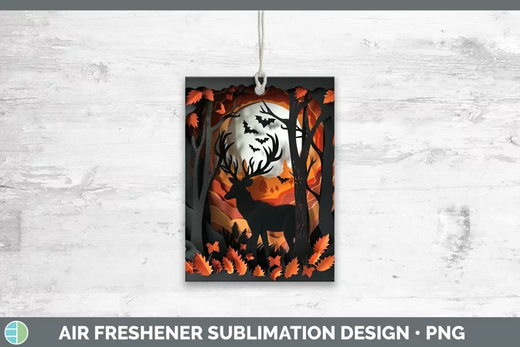 3D Layered Halloween Deer Air Freshener Sublimation Car Fres