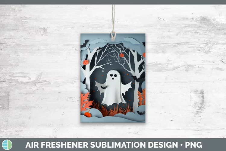 3D Layered Halloween Ghost Air Freshener Sublimation Car Fre