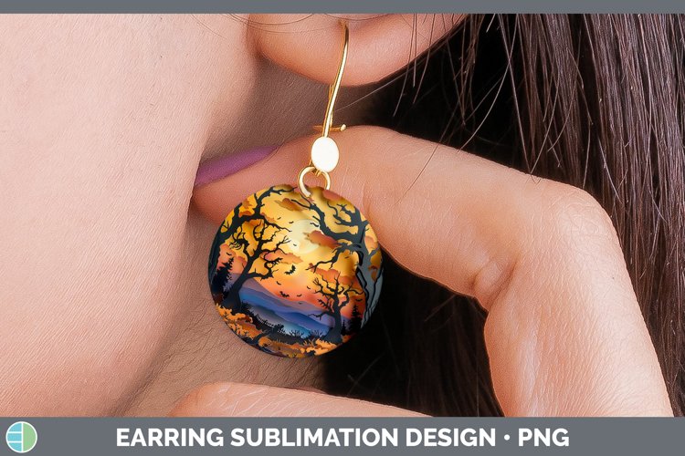 Gorgeous3D Layered Halloween Round Earrings design.