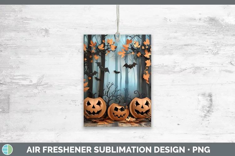 3D Layered Halloween Pumpkins Air Freshener Sublimation Car