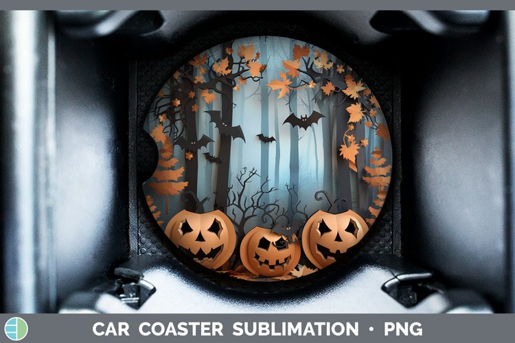 Gorgeous3D Layered Halloween Car Coaster design.
