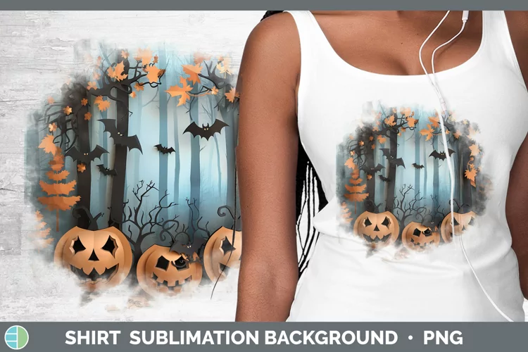 3D Layered Halloween Pumpkins Shirt Sublimation Sublimation