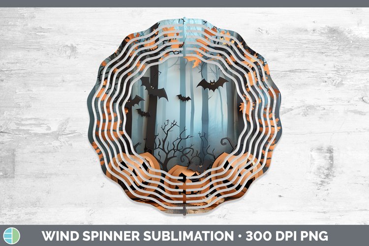 3D Layered Halloween Pumpkins Wind Spinner Sublimation Spinn