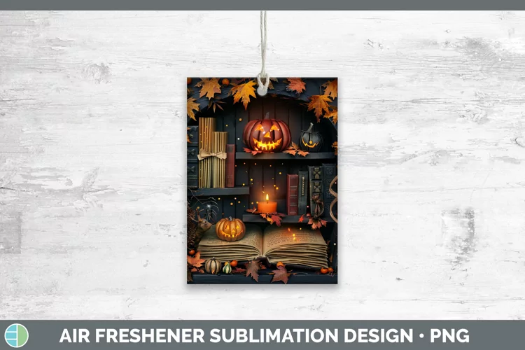 3D Layered Halloween Spell Book Air Freshener Sublimation Ca