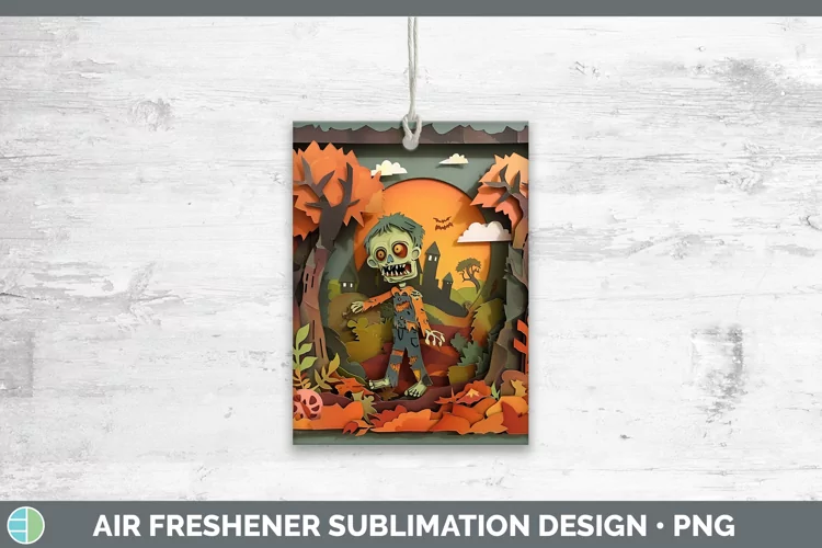 3D Layered Halloween Zombie Air Freshener Sublimation Car Fr