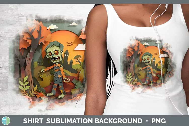 3D Layered Halloween Zombie Shirt Sublimation Sublimation Ba