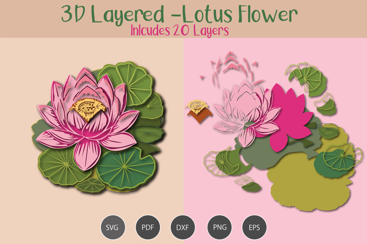3D Layered Lotus Flower