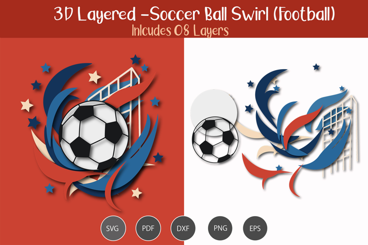 3D Layered soccer ball / Football Layered