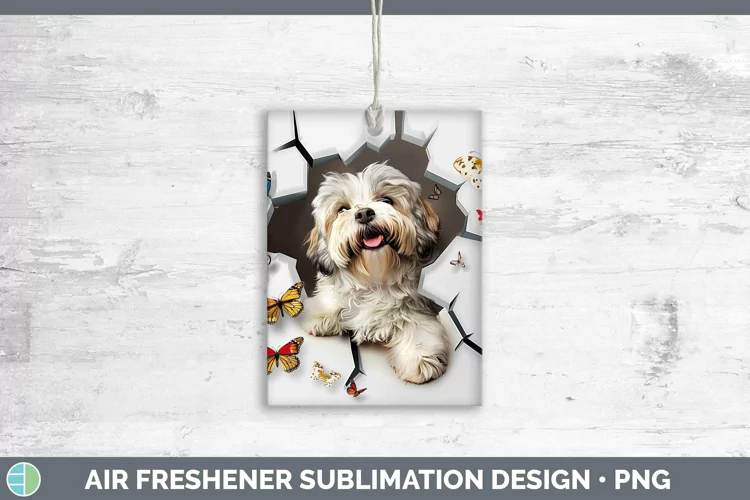 3D Lhasa Apso Air Freshener | Sublimation Car Freshener Desi