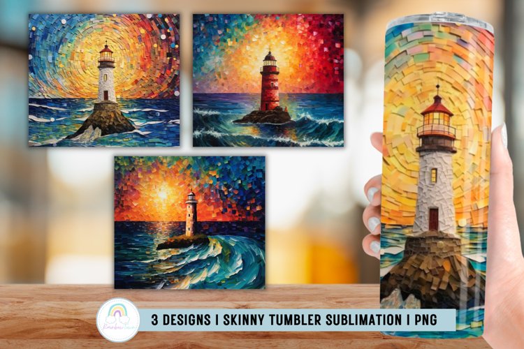 Lighthouse Tumbler Sublimation Wrap