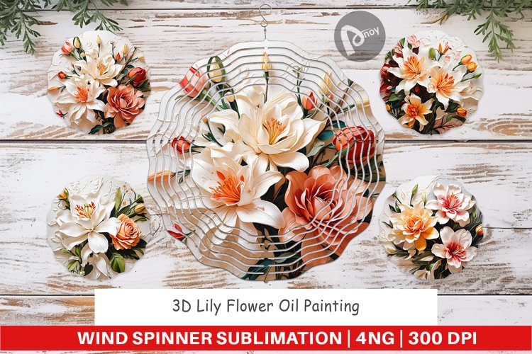 Wind Spinner 3D Lily Flower Painting