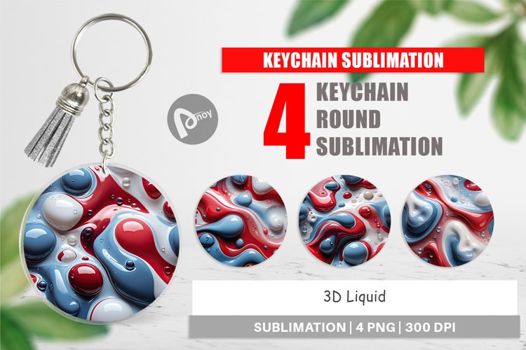 Keychain 3D Liquid