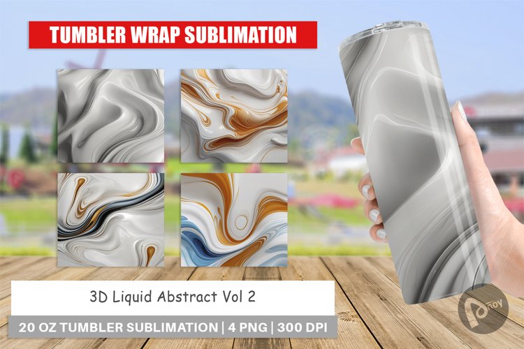 Tumbler Wrap 3D Liquid Abstract