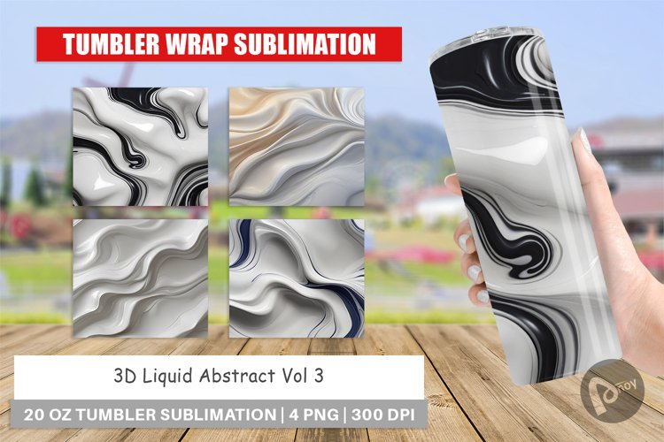 Tumbler Wrap 3D Fluid Abstract