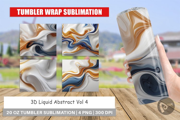 Tumbler Wrap 3D Fluid Abstract