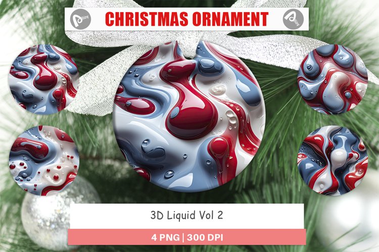 Christmas Ornaments 3D Liquid