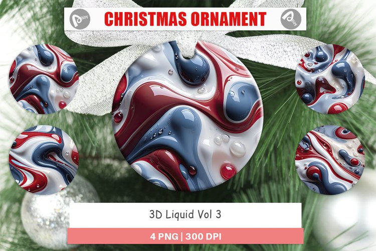 Christmas Ornaments 3D Liquid