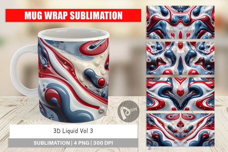 Mug Wrap Design 3D Liquid