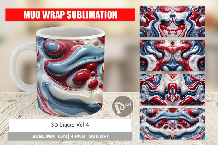 Mug Wrap Design 3D Liquid