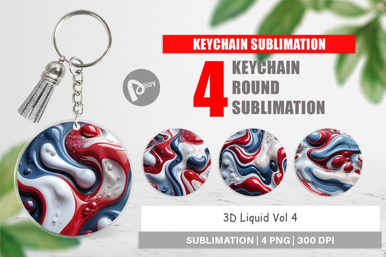 Keychain 3D Liquid