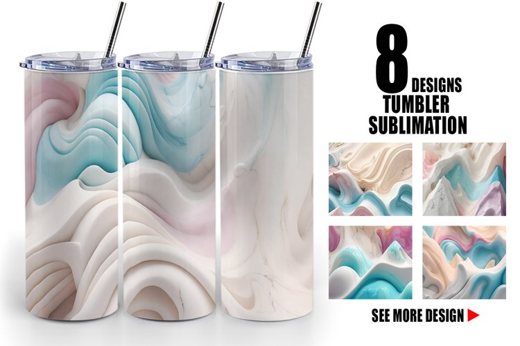 3D Liquids Marble Art | Tumbler Sublimation Wrap