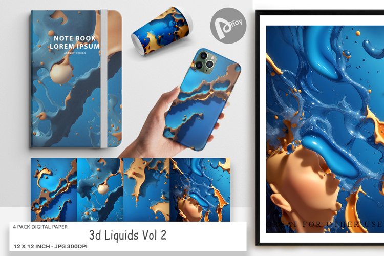 Digital Paper 3d Liquids example image 1