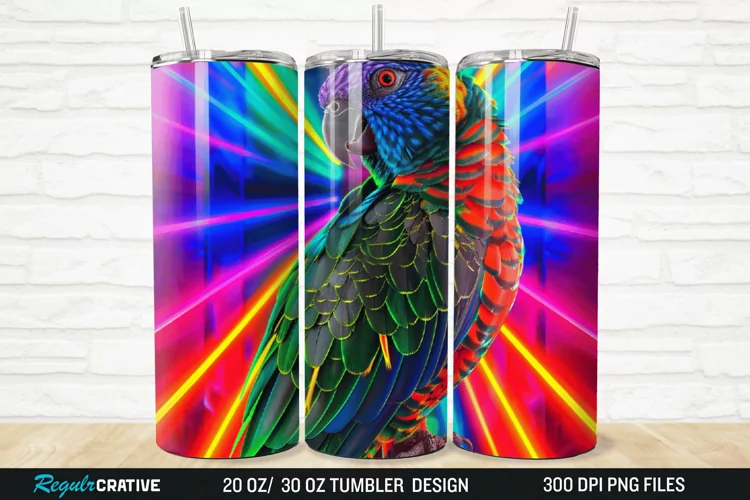 3D Lorikeet Parrot 20/30oz Skinny Tumbler