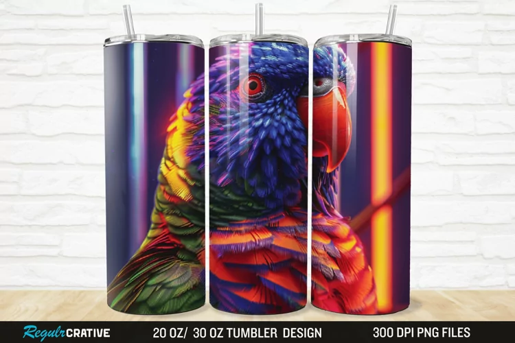 3D Lorikeet Parrot 20/30oz Skinny Tumbler