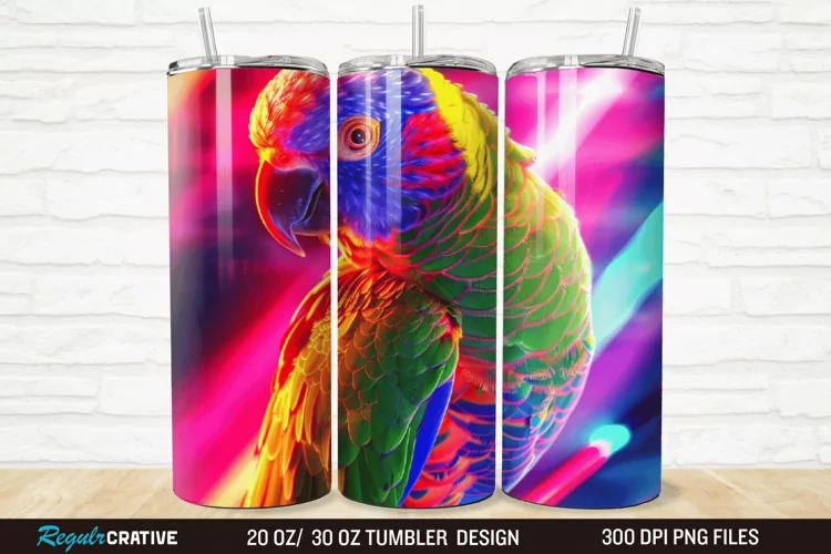3D Lorikeet Parrot 20/30oz Skinny Tumbler