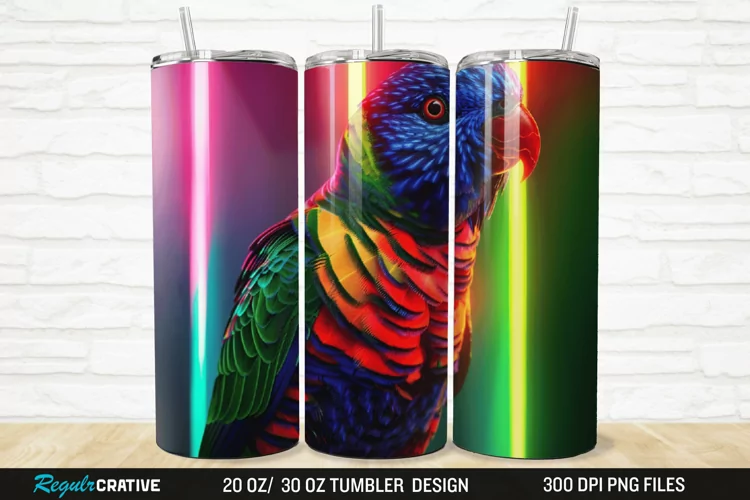 3D Lorikeet Parrot 20/30oz Skinny Tumbler