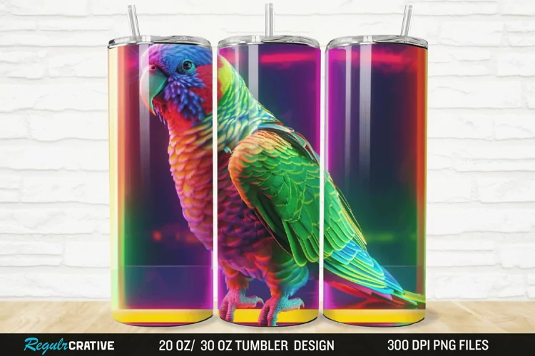 3D Lorikeet Parrot 20/30oz Skinny Tumbler