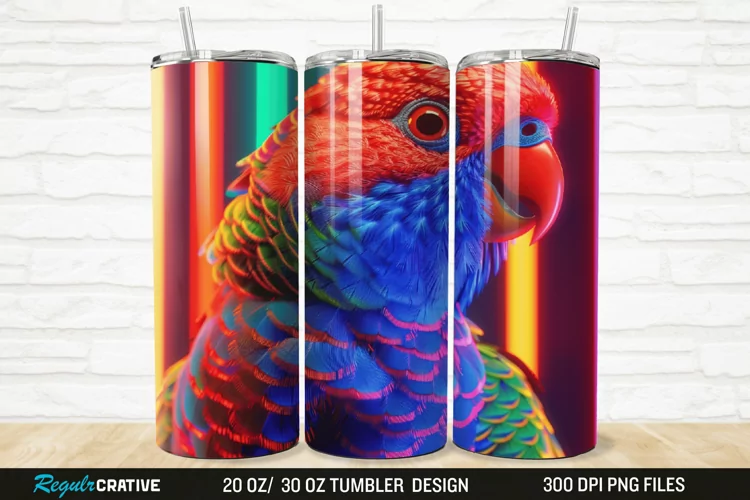 3D Lorikeet Parrot 20/30oz Skinny Tumbler