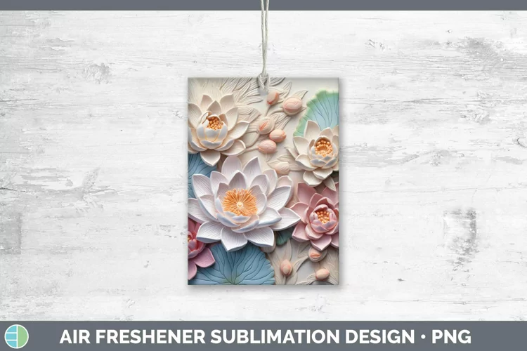 3D Lotus Air Freshener | Sublimation Car Freshener Designs