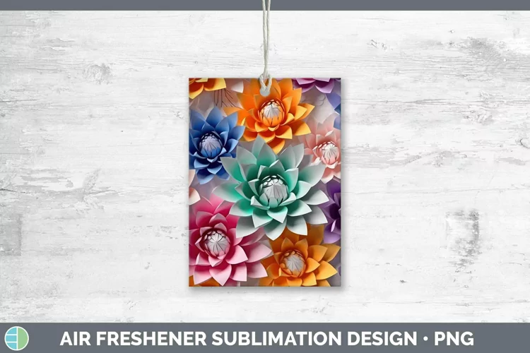 3D Lotus Air Freshener | Sublimation Car Freshener Designs