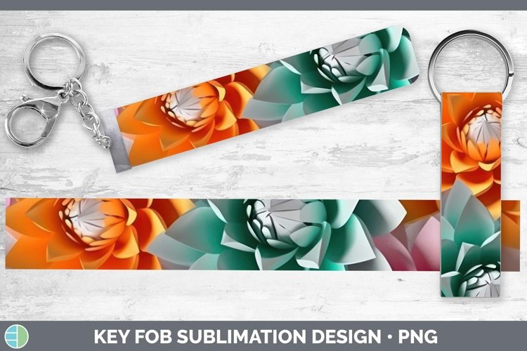 3D Lotus Key Fob | Sublimation Wristlet Designs