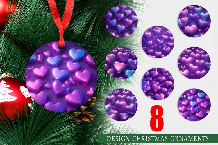 Christmas Ornaments 3D Love Hearts