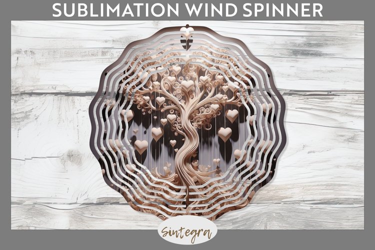 3D Love Tree v1 Wind Spinner Sublimation example image 1