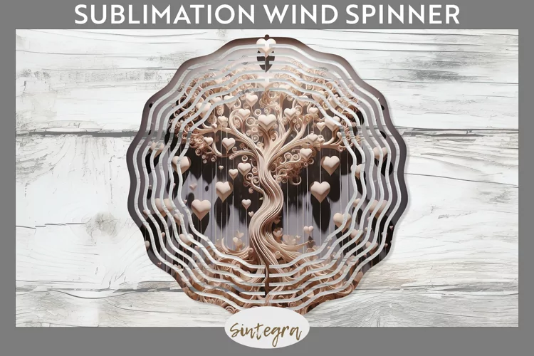 3D Love Tree v1 Wind Spinner Sublimation