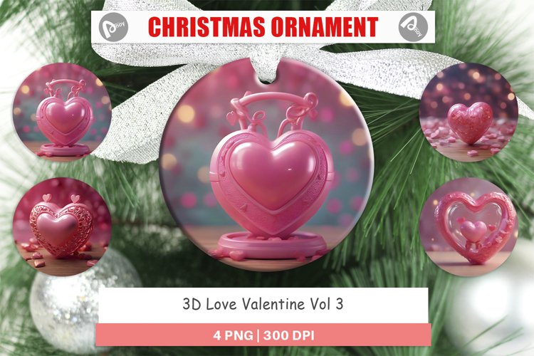 Christmas Ornaments 3D Love Valentine