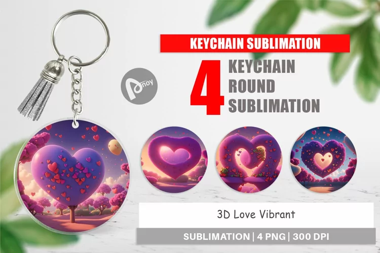Keychain 3D Love Vibrant