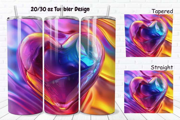 3D Love Vibrant 20/30oz Skinny Tumbler example image 1