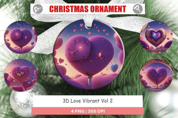 Christmas Ornaments 3D Love Vibrant example image 1